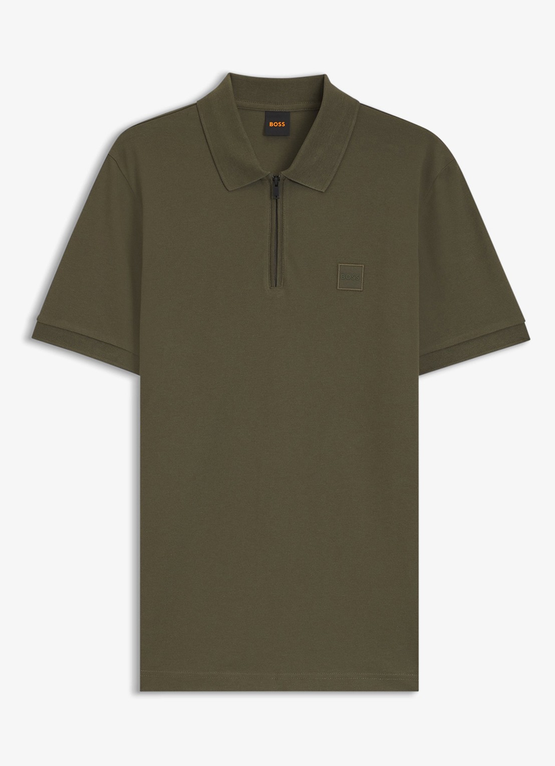 BOSS Slim-fit polo van stretchkatoen met logopatch - voorkant bright green-325 / groen