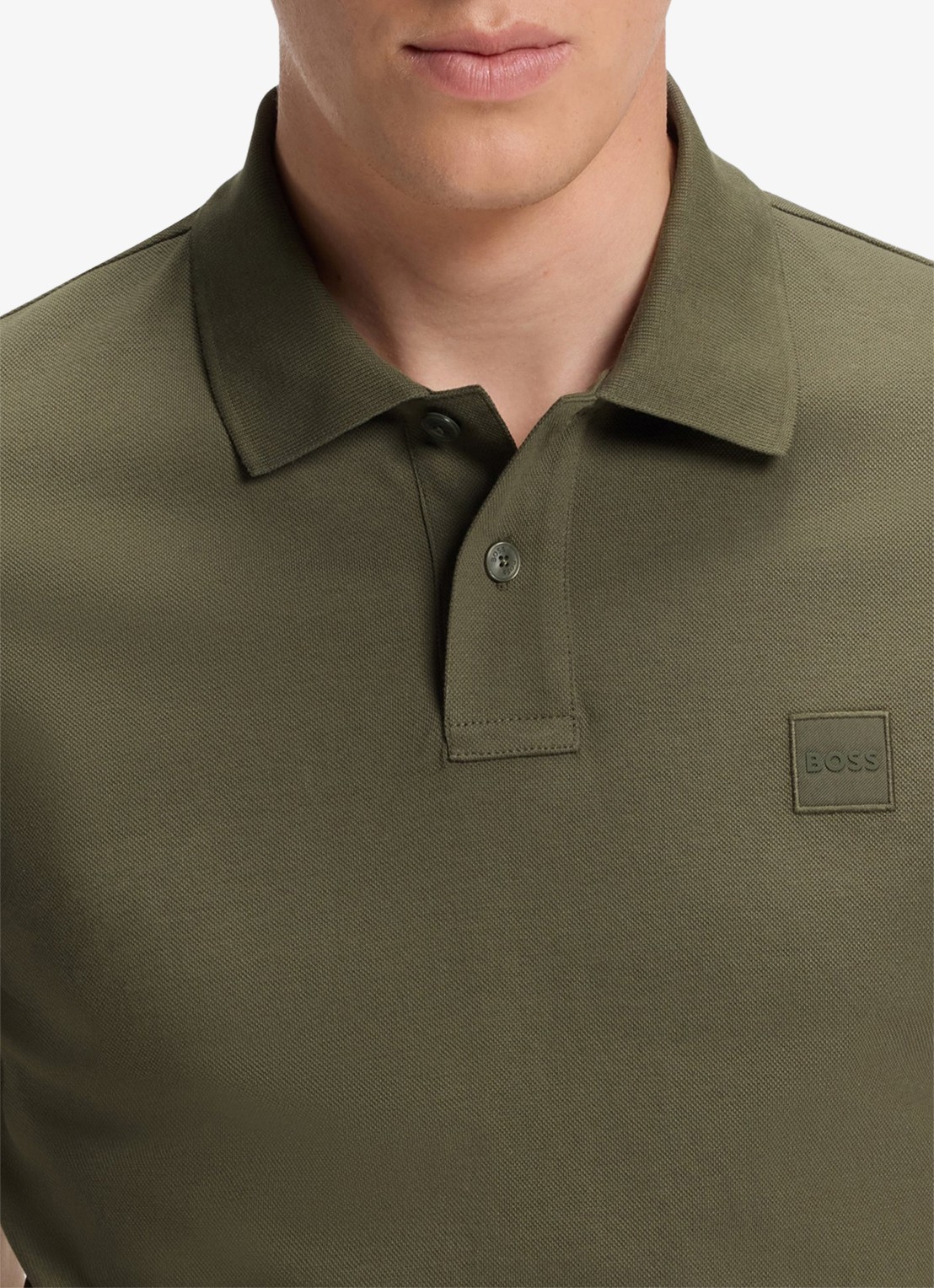 BOSS Slim-fit polo van stretchkatoen met logopatch - detail 5 bright green-325 / groen