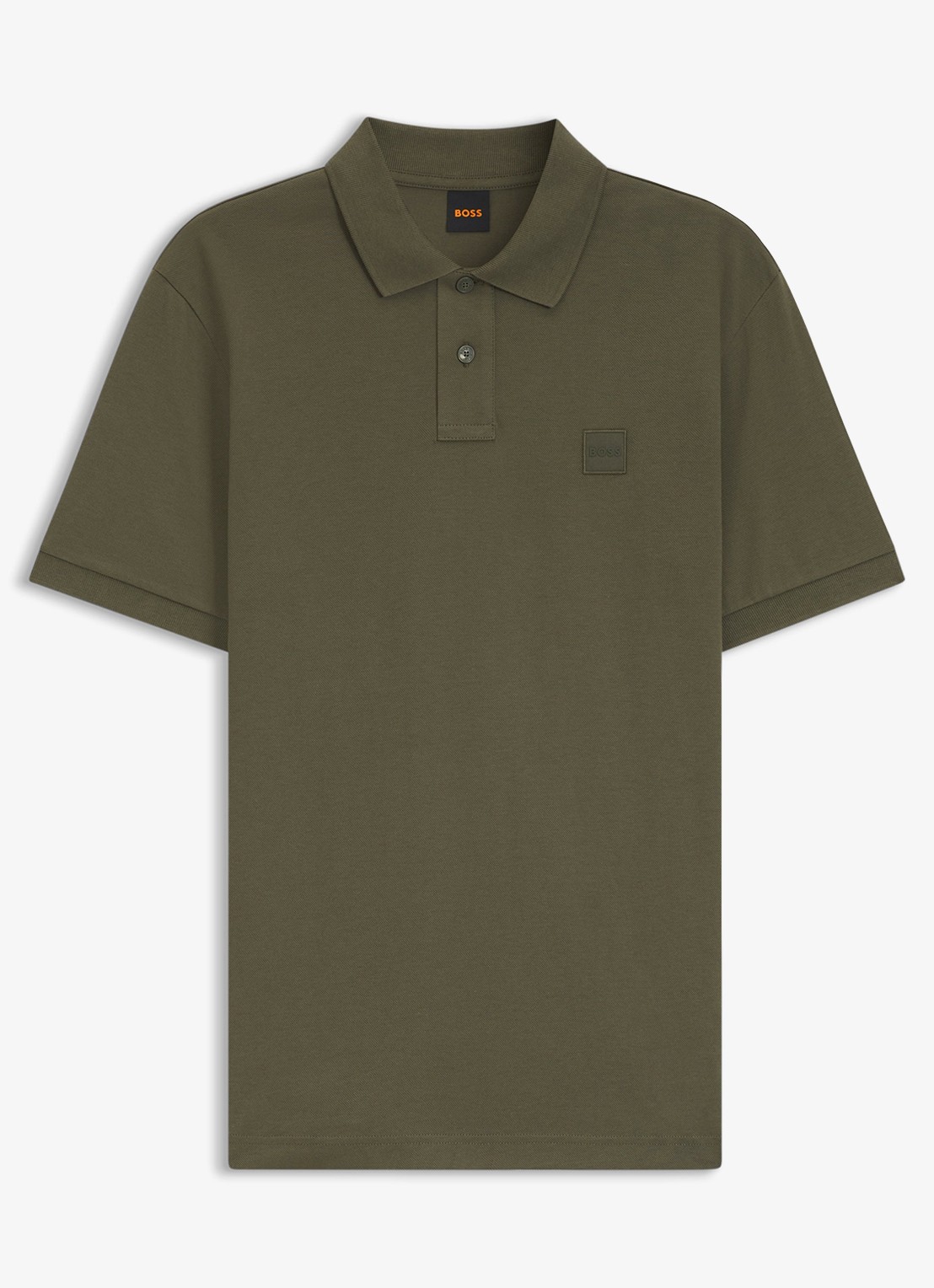 BOSS Slim-fit polo van stretchkatoen met logopatch - voorkant 2 bright green-325 / groen