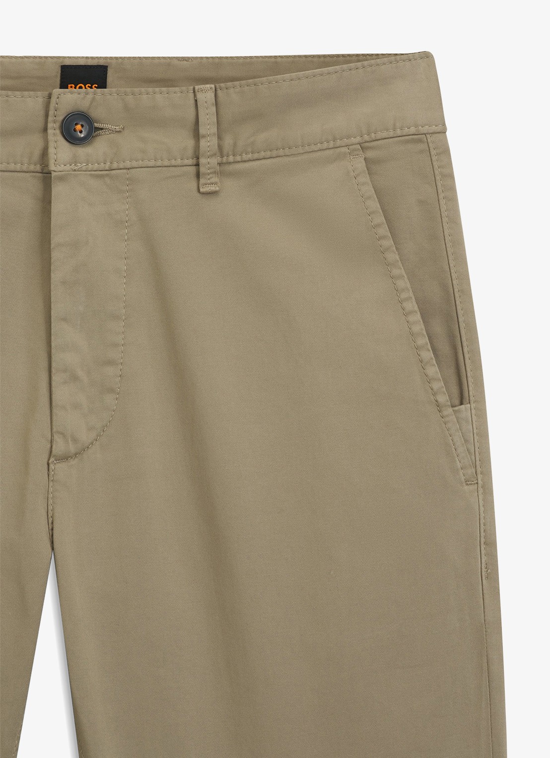 BOSS Slim-fit satijnen chino van stretchkatoen - detail 5 light/pastel brown-239 / bruin
