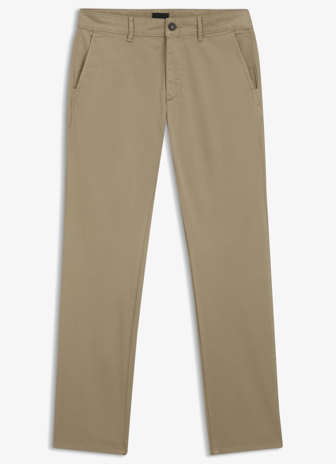 BOSS Slim-fit satijnen chino van stretchkatoen - voorkant 2 light/pastel brown-239 / bruin