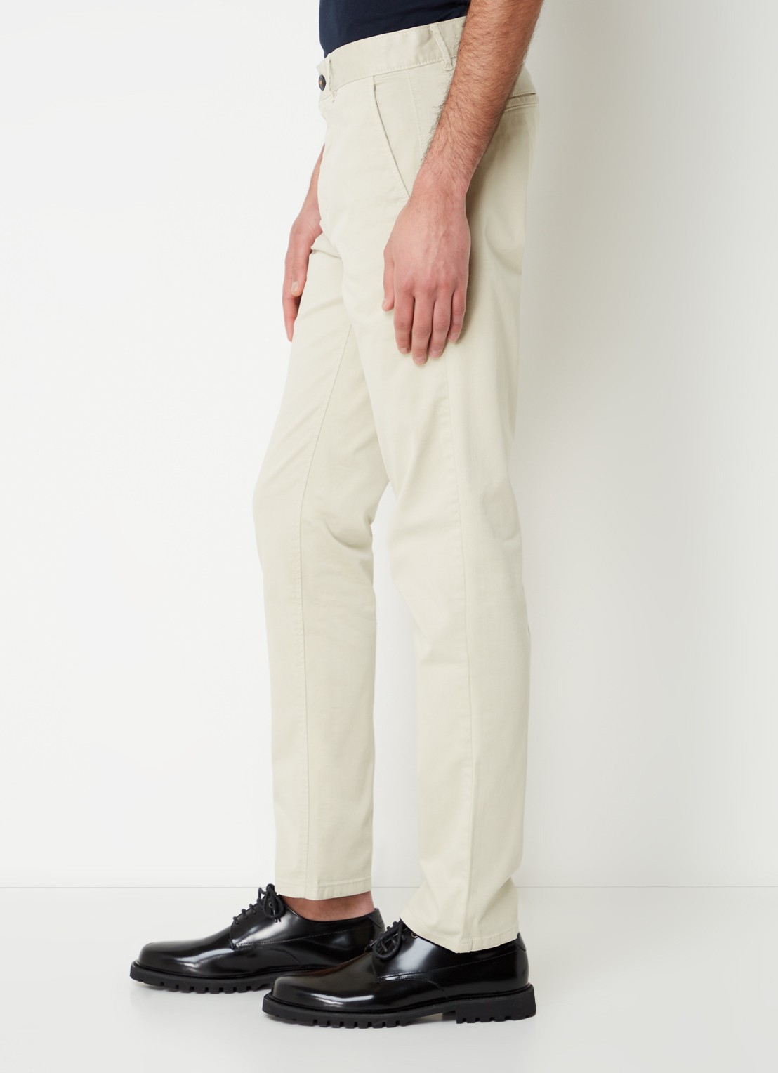 BOSS Slim-fit satijnen chino van stretchkatoen - detail 2 light beige-271 / beige