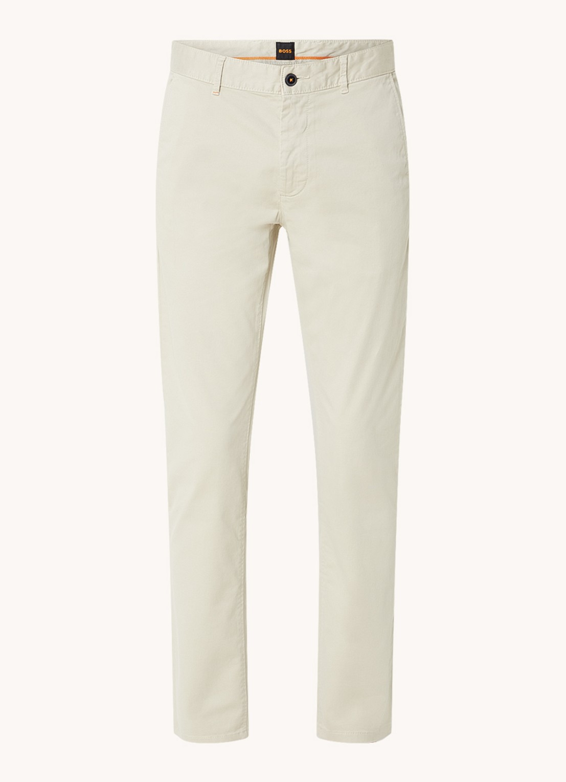 BOSS Slim-fit satijnen chino van stretchkatoen - voorkant 3 light beige-271 / beige