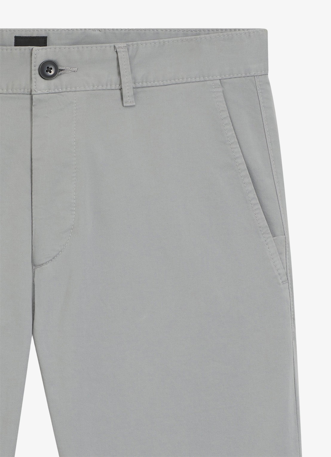 BOSS Slim-fit satijnen chino van stretchkatoen - detail 3 silver-041 / grijs