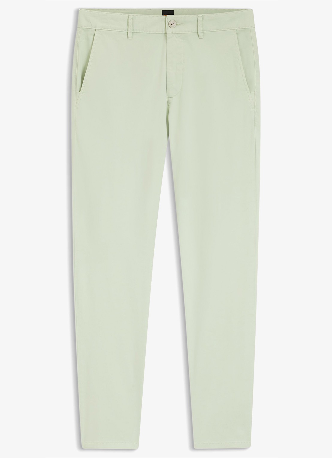 BOSS Slim-fit satijnen chino van stretchkatoen - voorkant 4 open green-384 / groen