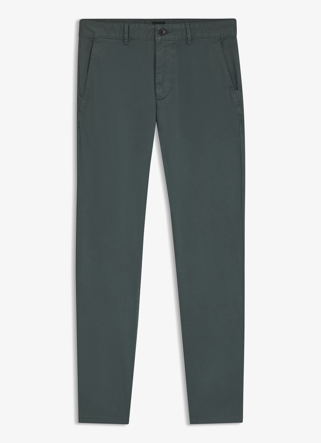 BOSS Slim-fit satijnen chino van stretchkatoen - voorkant 5 open green-377 / groen