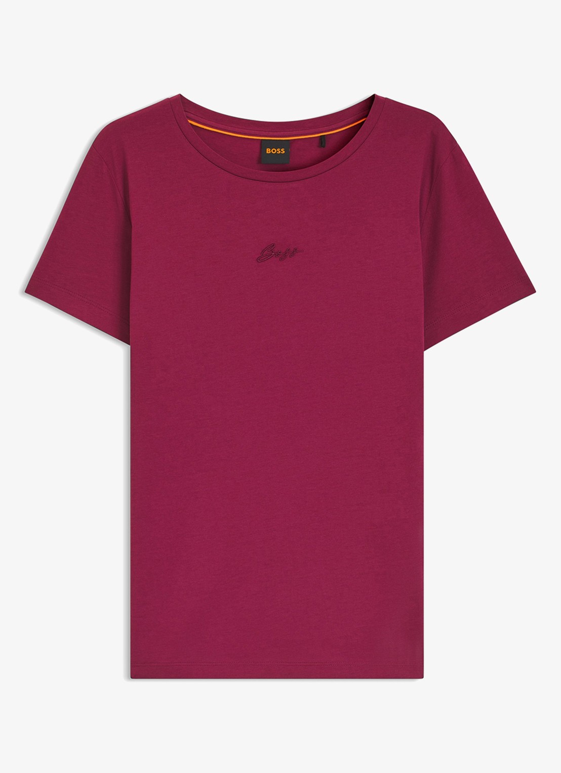 BOSS Slim-fit T-shirt van katoen met logostiksel - voorkant 4 rood