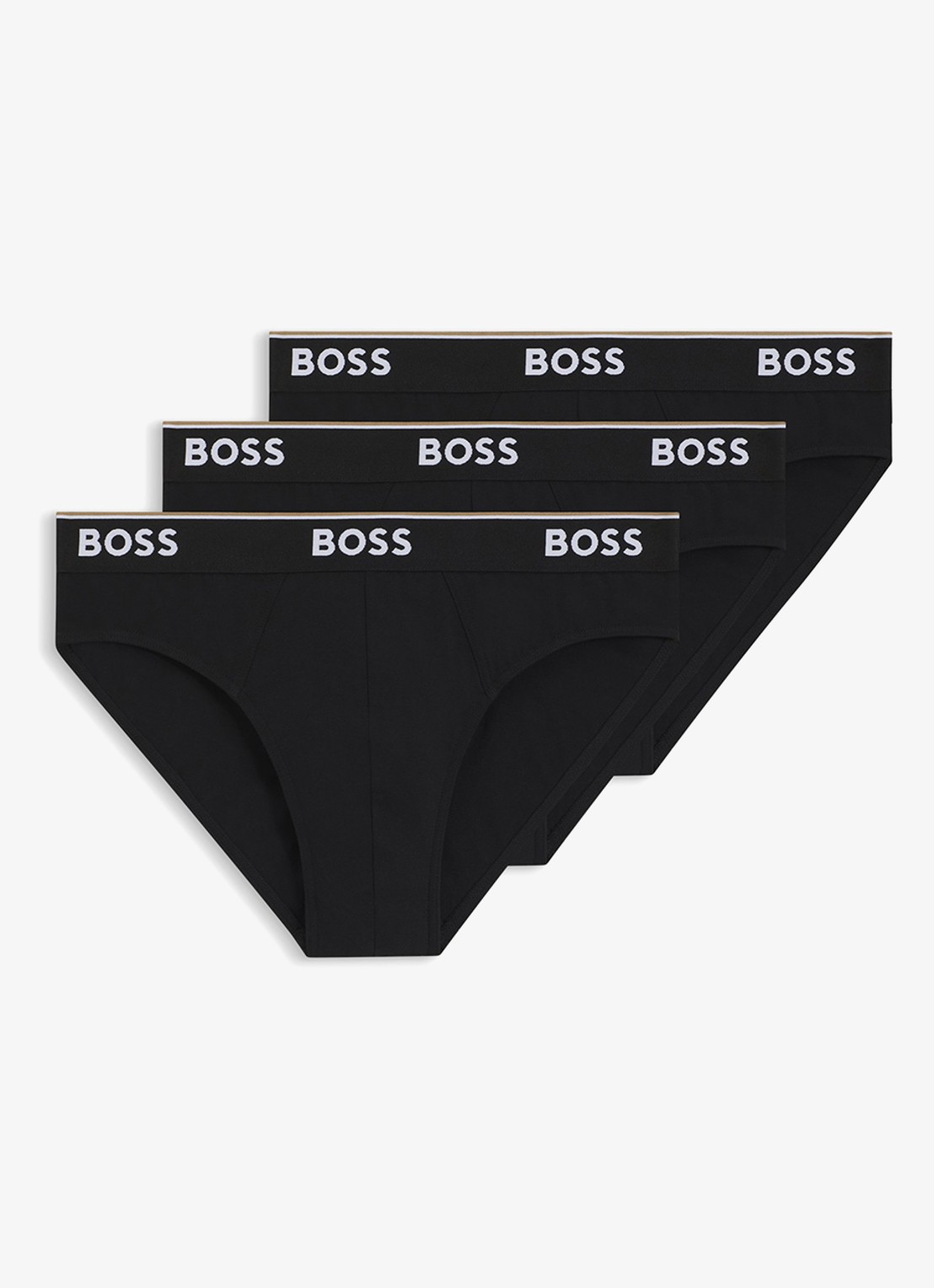 BOSS Slip met logoband in 3-pack - voorkant 4 zwart