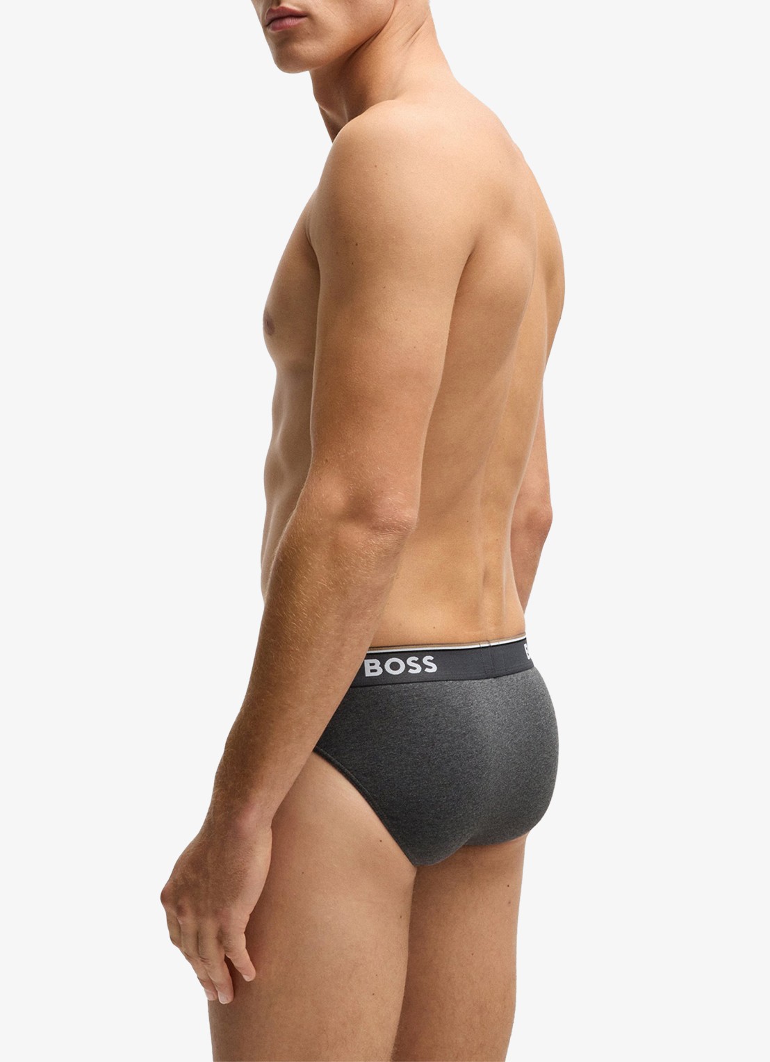 BOSS Slip met logoband in 3-pack - achterkant 5 grijs