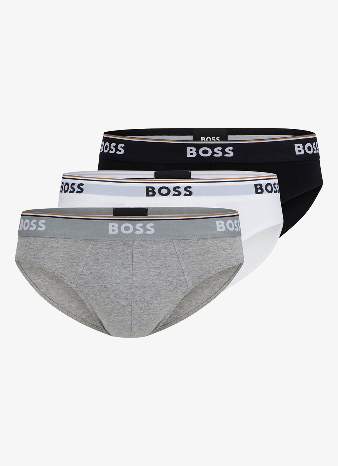 BOSS Slip met logoband in 3-pack - voorkant lichtgrijs