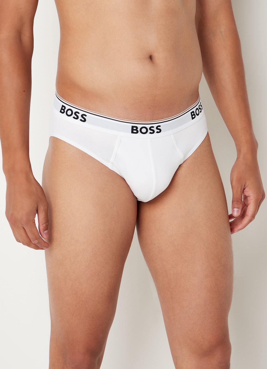 BOSS Slip met logoband in 3-pack - voorkant 3 lichtgrijs