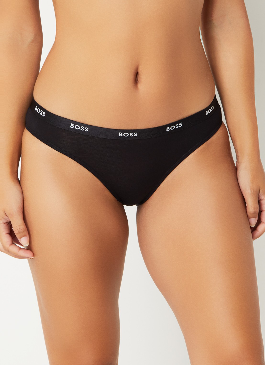 BOSS Slip met logoband - detail zwart