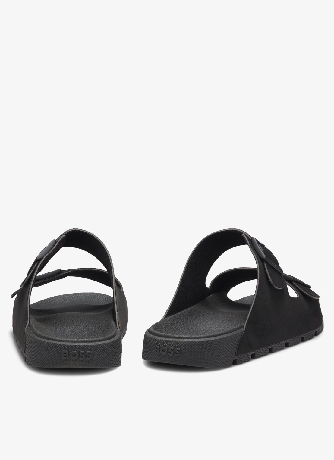 BOSS Slipper met logo en gespdetail - detail 2 black-001 / zwart