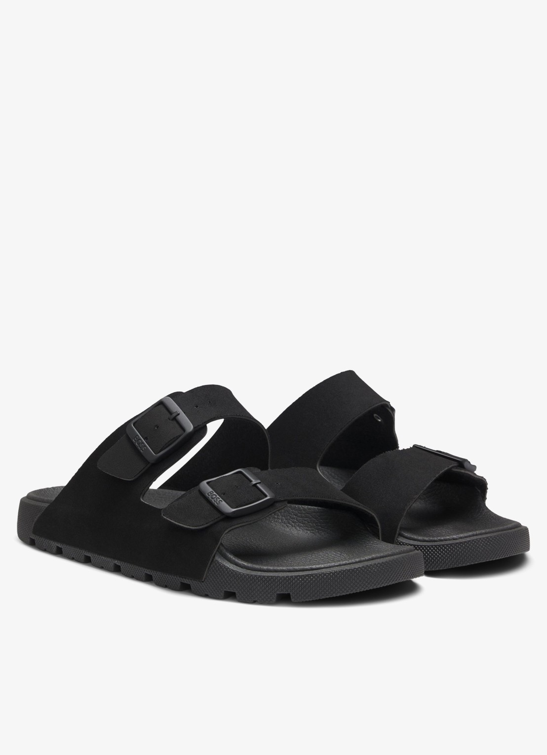 BOSS Slipper met logo en gespdetail - detail 3 black-001 / zwart