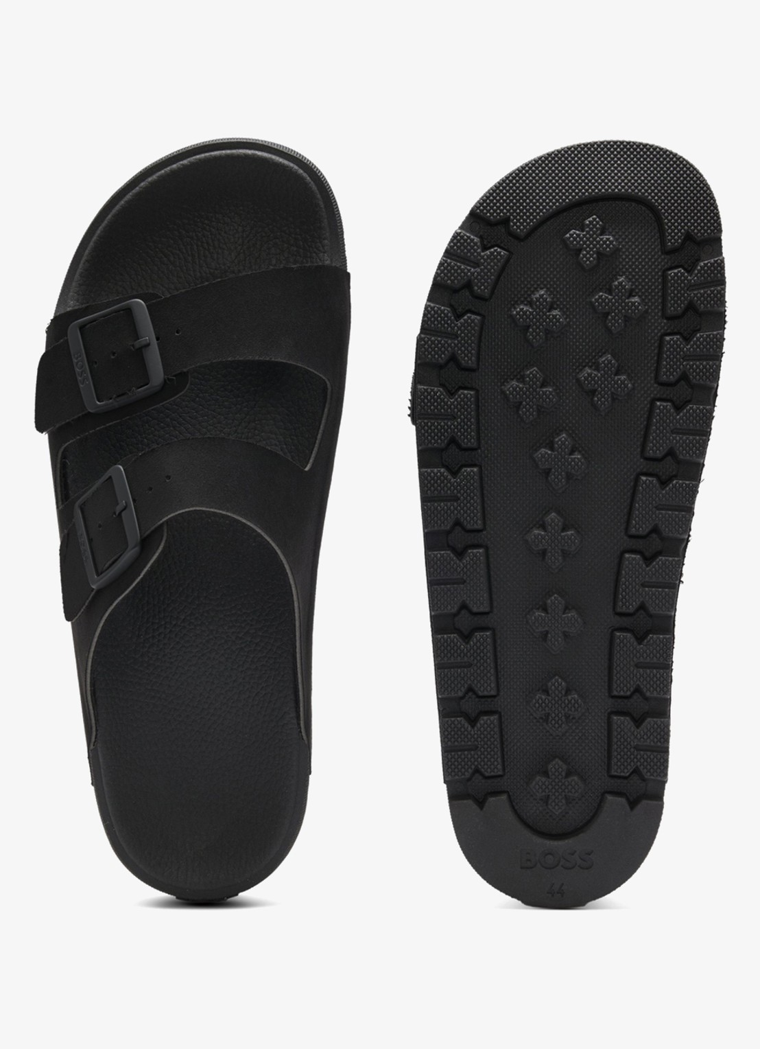 BOSS Slipper met logo en gespdetail - detail 4 black-001 / zwart