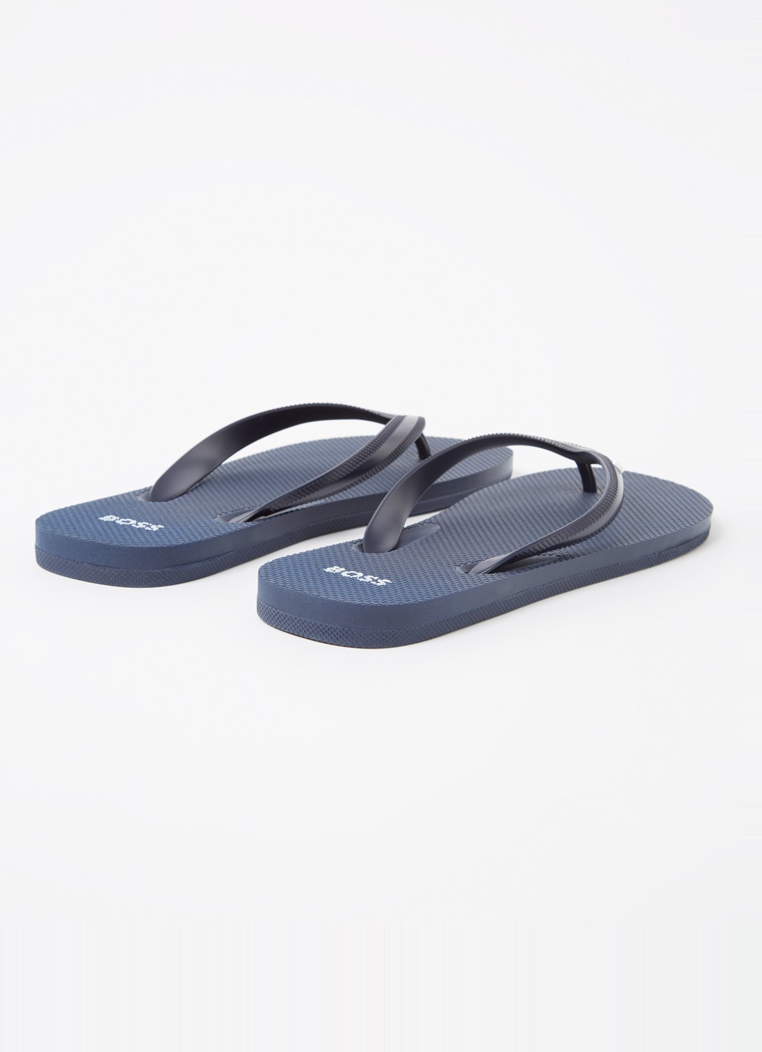 BOSS Slipper met logo - detail donkerblauw