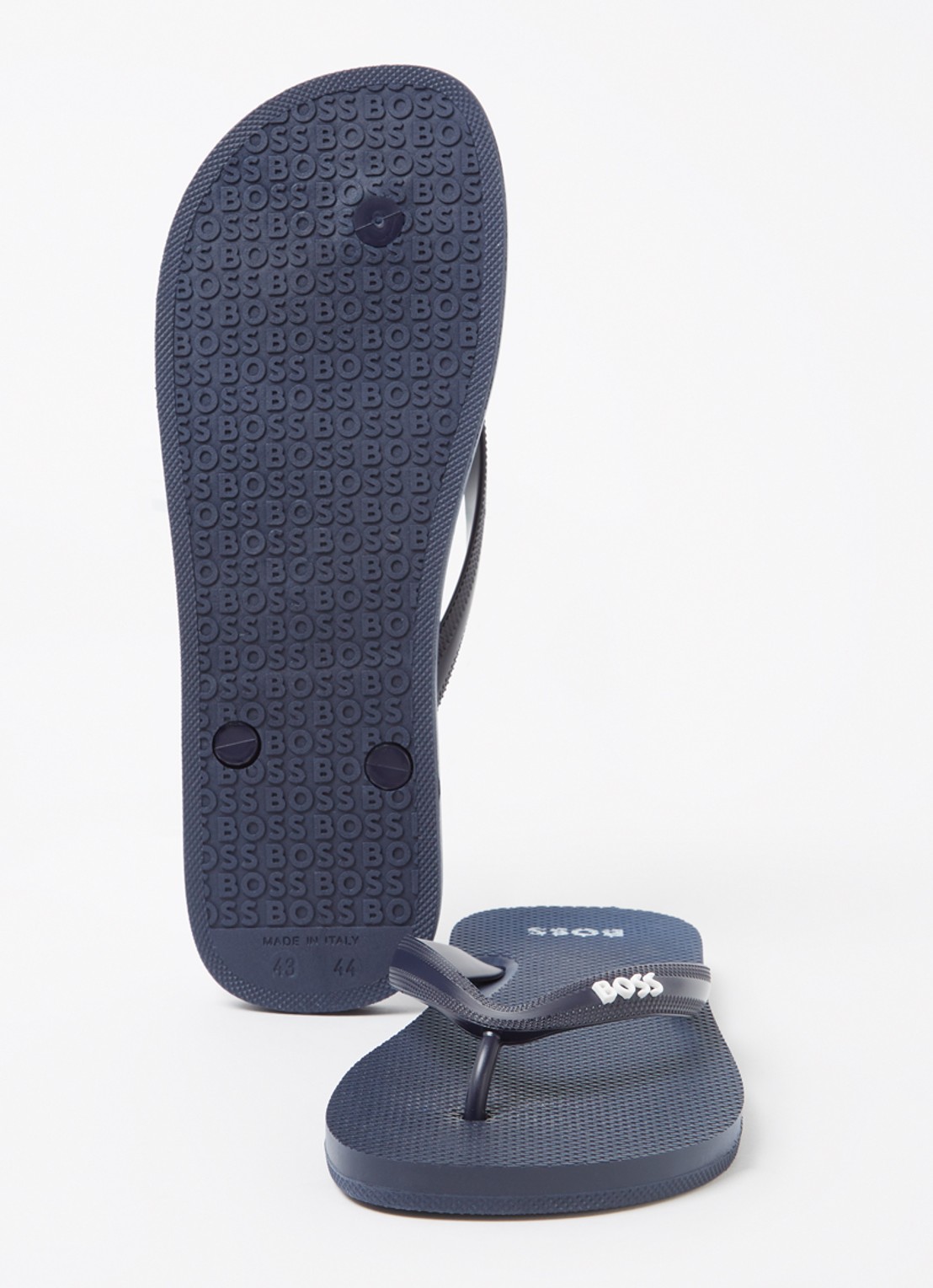 BOSS Slipper met logo - detail 2 donkerblauw