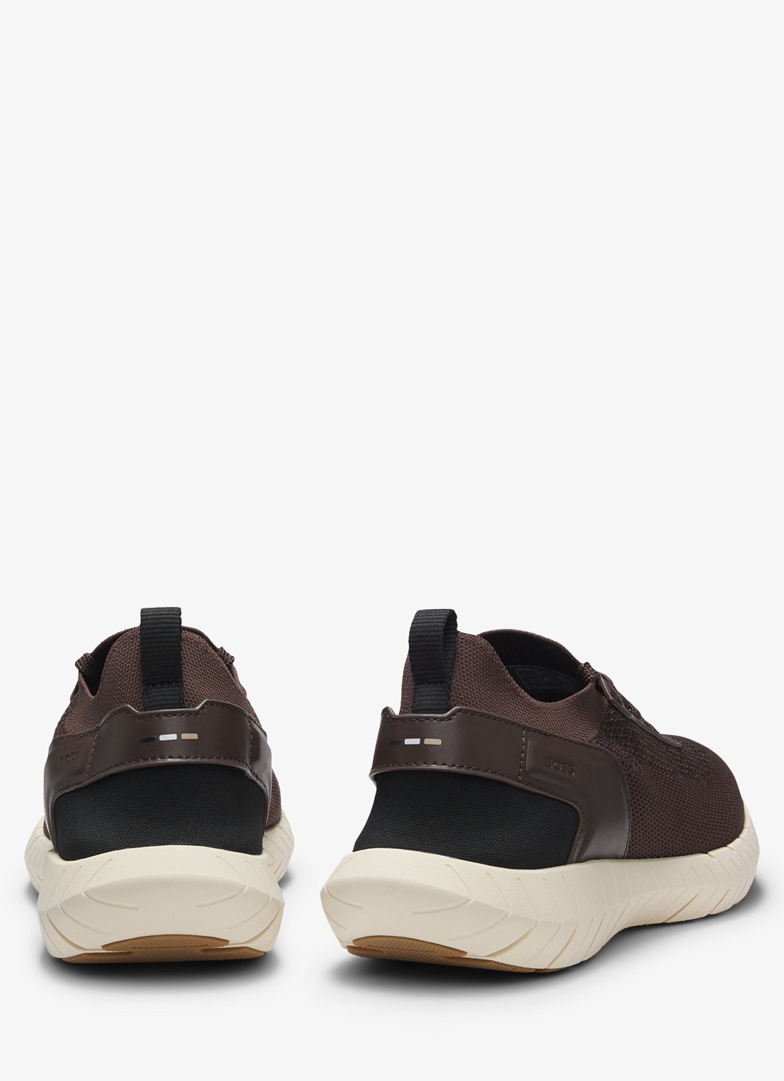 BOSS Sneaker met gebreid bovenwerk en logo - detail 2 donkerbruin