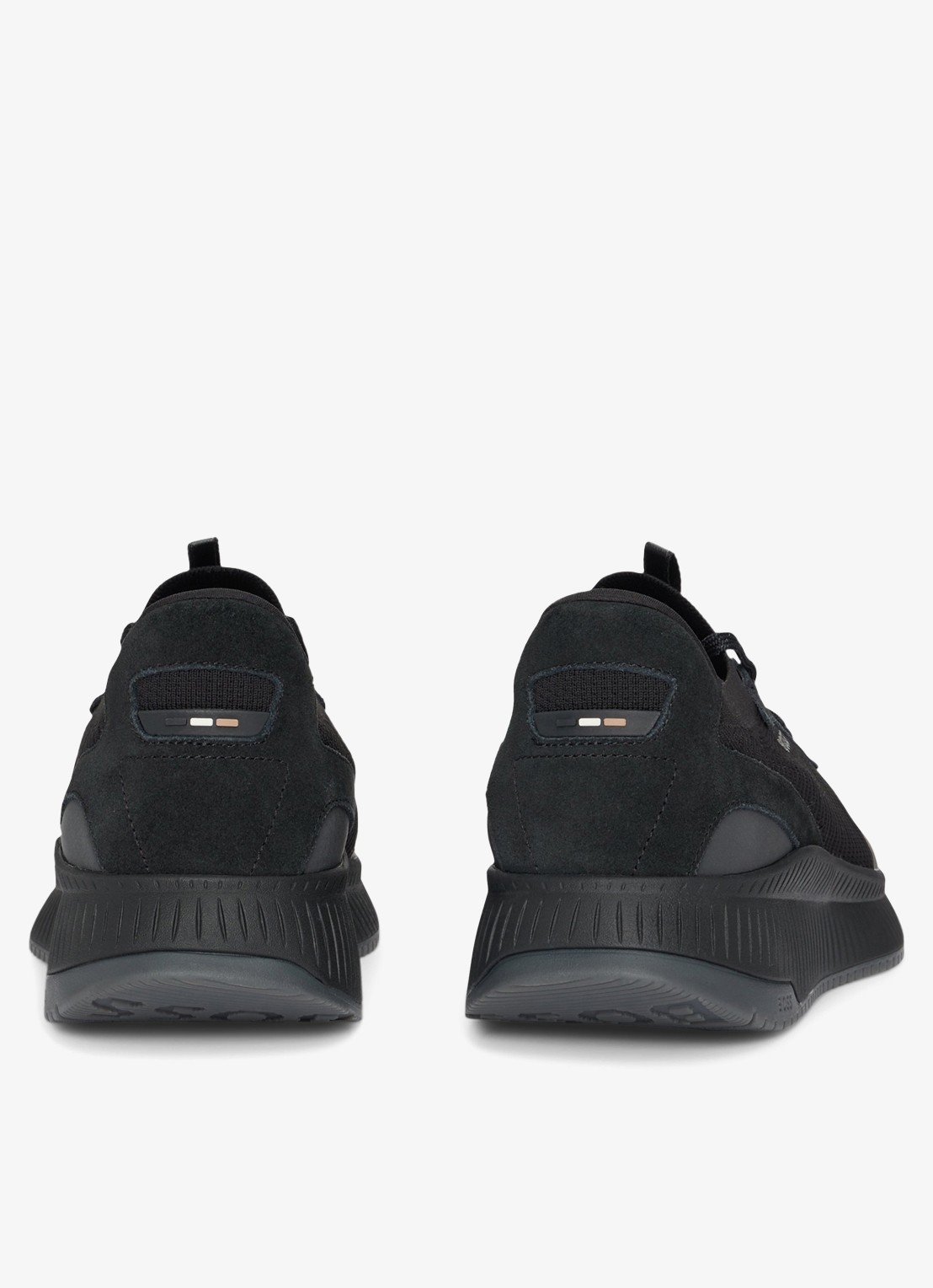 BOSS Sneaker met gebreid bovenwerk en suède details - achterkant 6 zwart