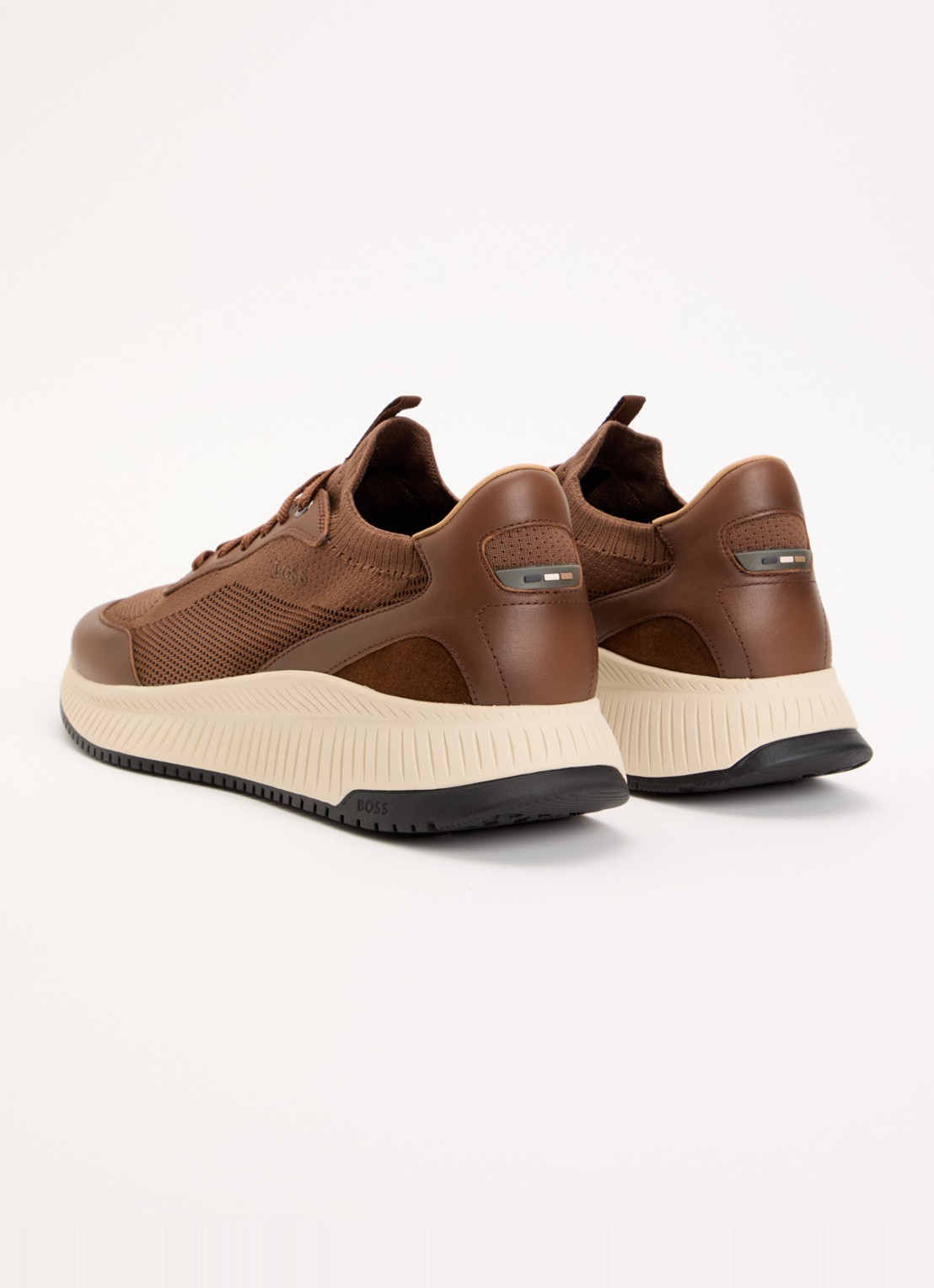 BOSS Sneaker met gebreid bovenwerk - achterkant 2 bruin