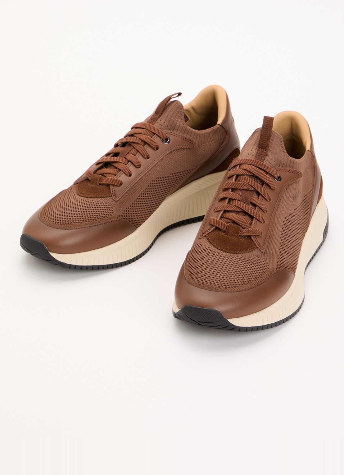 BOSS Sneaker met gebreid bovenwerk - detail 3 bruin