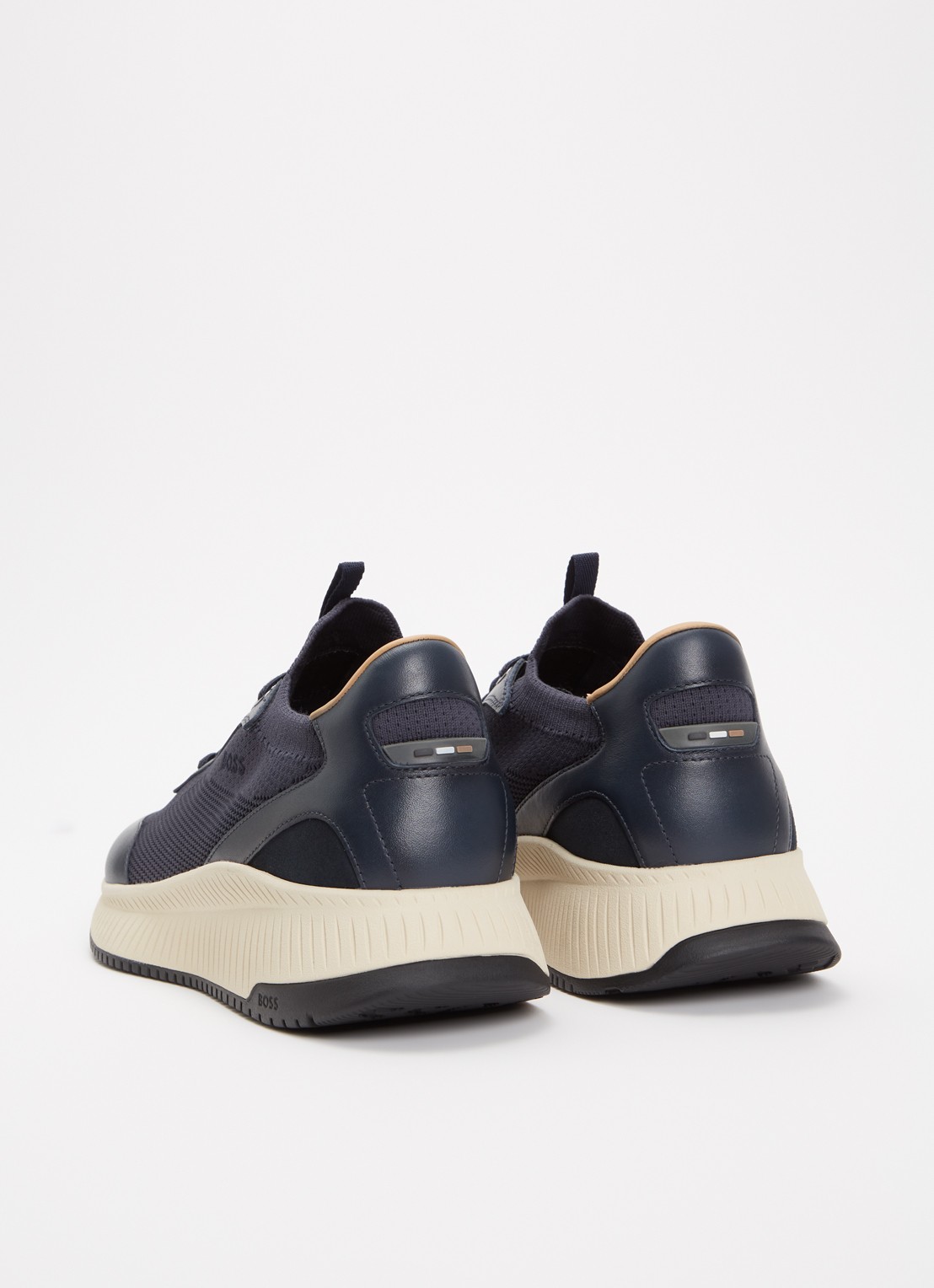 BOSS Sneaker met gebreid bovenwerk - achterkant 2 donkerblauw