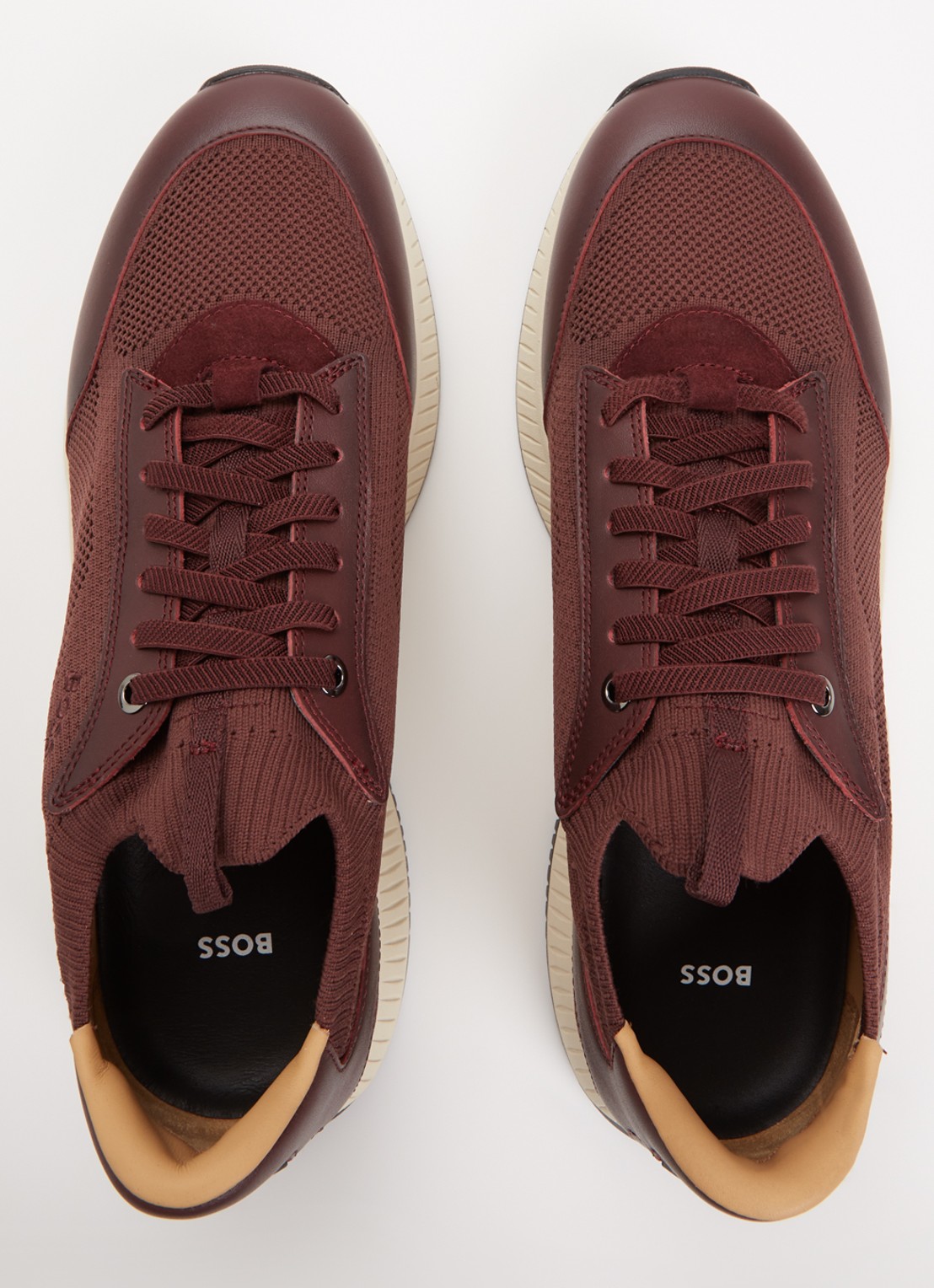 BOSS Sneaker met gebreid bovenwerk - detail 3 donkerrood