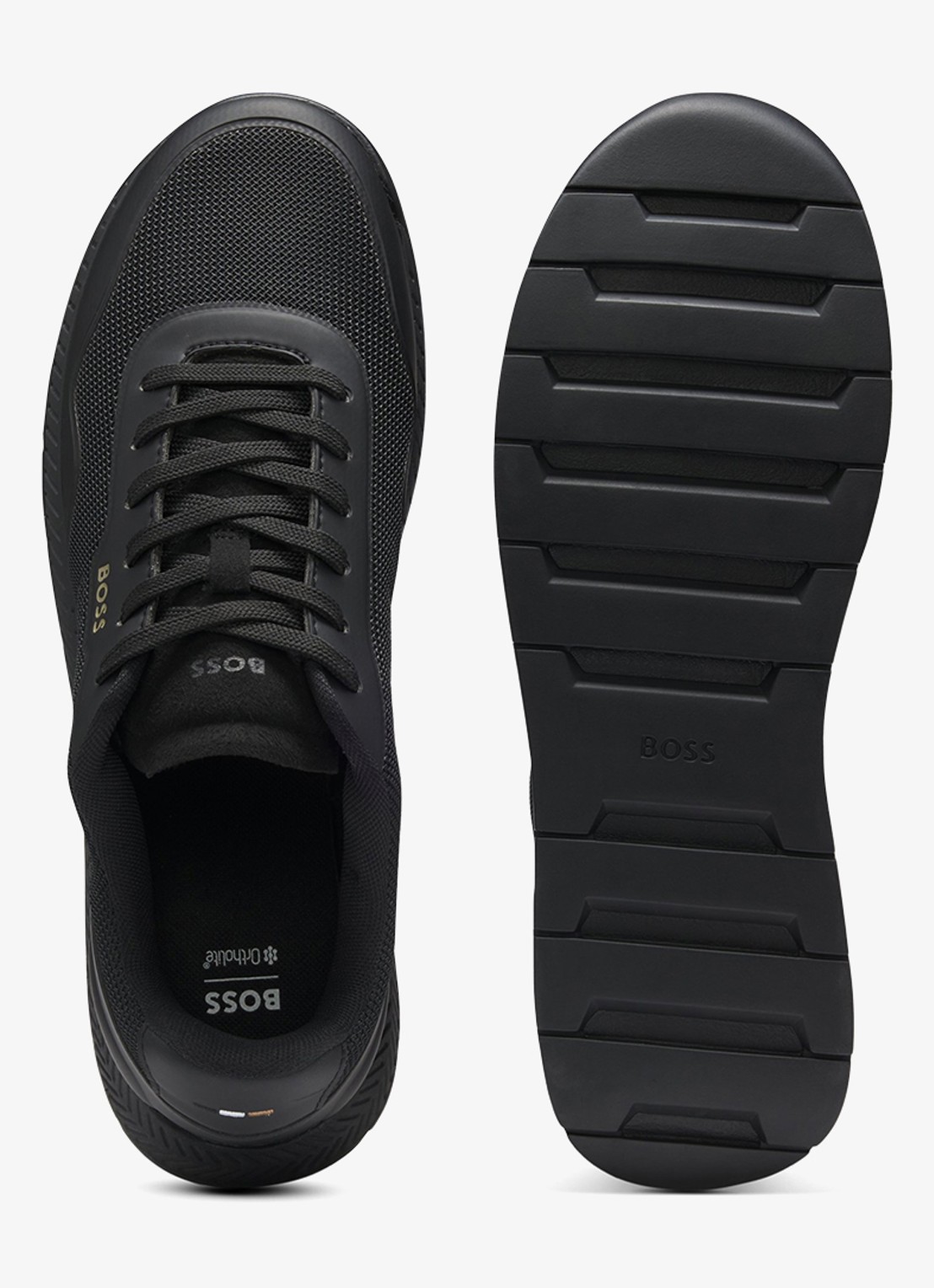 BOSS Sneaker met logo - achterkant zwart