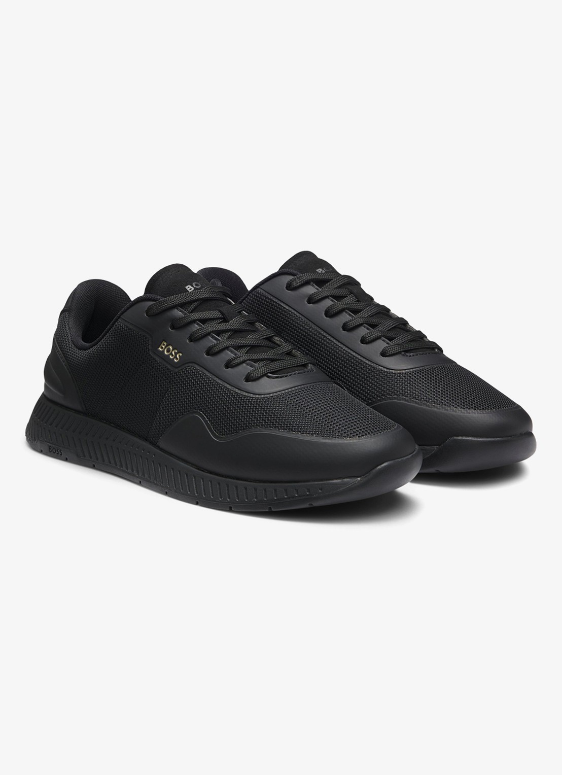 BOSS Sneaker met logo - voorkant 3 zwart
