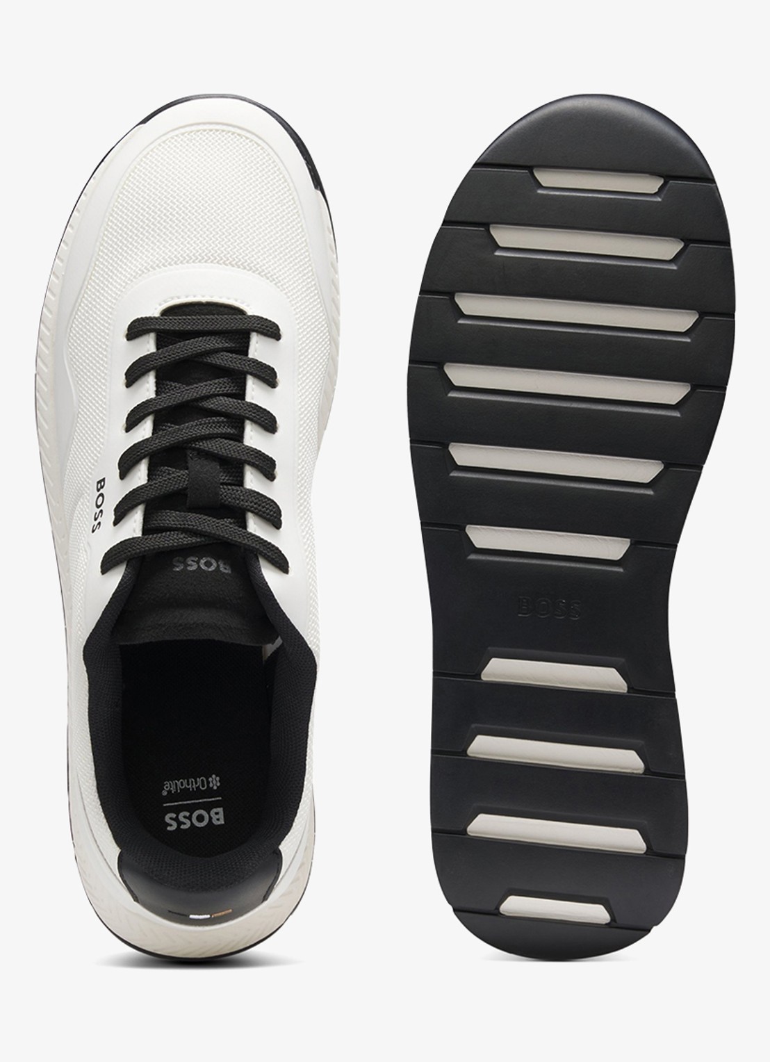 BOSS Sneaker met logo - achterkant 3 wit