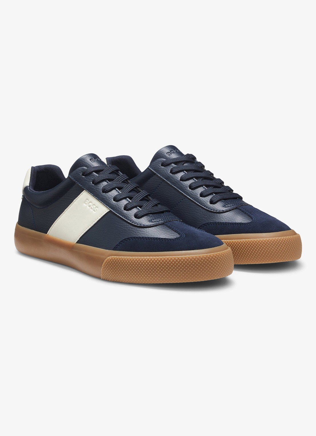 BOSS Sneaker met logo - voorkant 2 donkerblauw