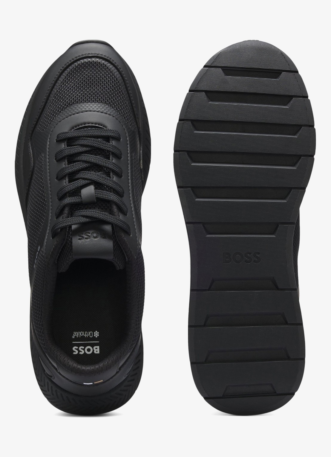 BOSS Sneaker met logo - achterkant 3 zwart