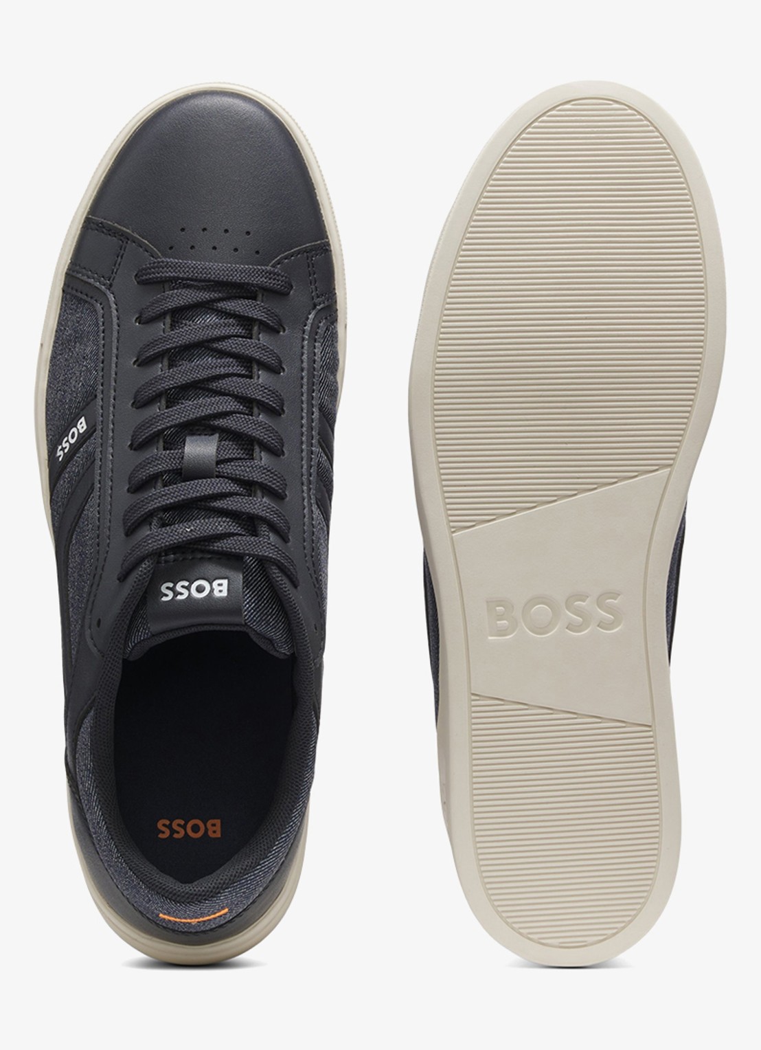 BOSS Sneaker met logo - achterkant 5 donkerblauw