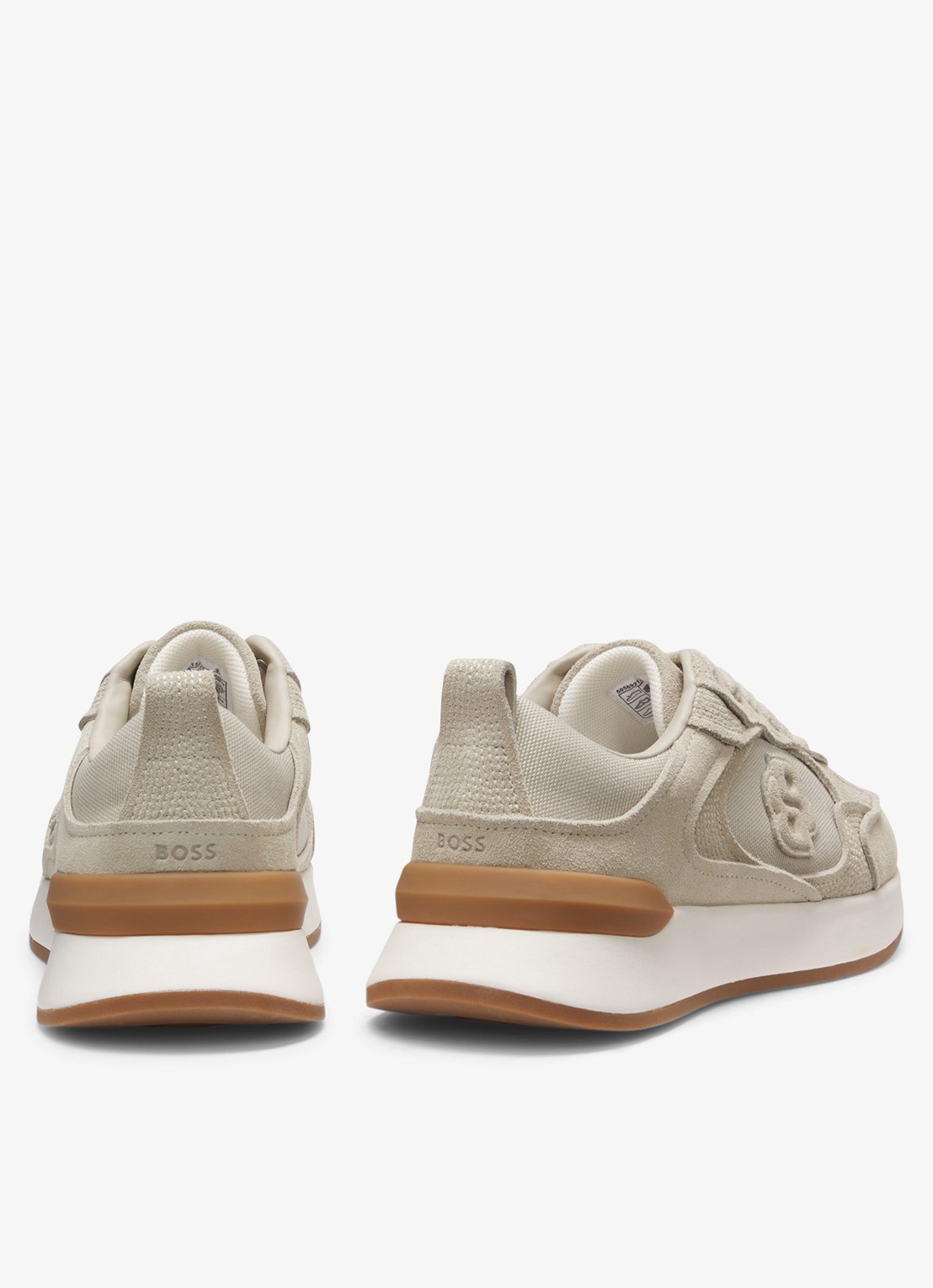 BOSS Sneaker met logo - achterkant 3 beige