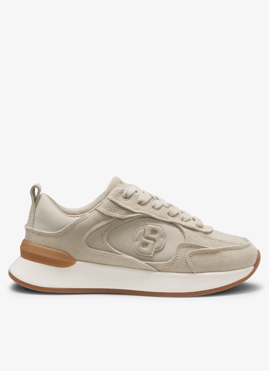 BOSS Sneaker met logo - voorkant beige