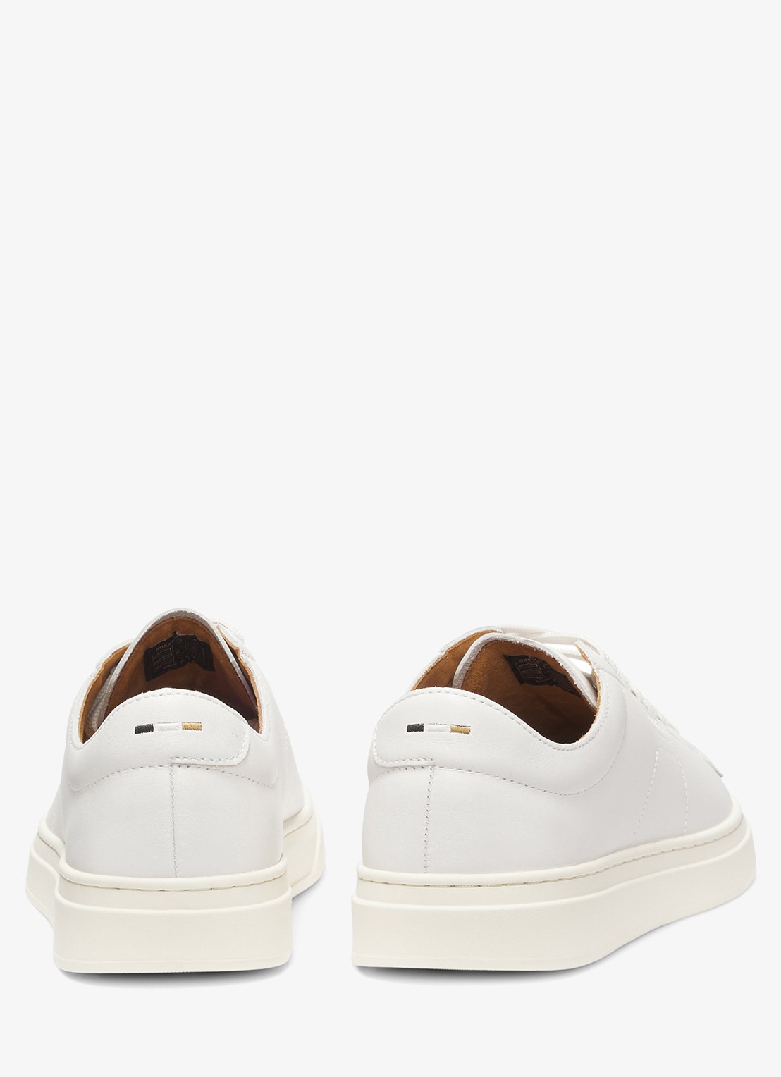 BOSS Sneaker van leer met logo  - achterkant 5 gebroken wit