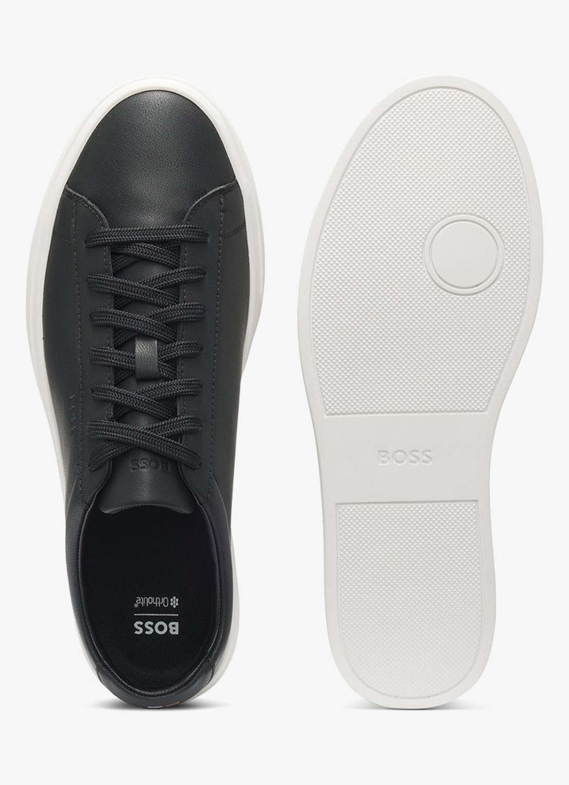 BOSS Sneaker van leer - detail 5 zwart