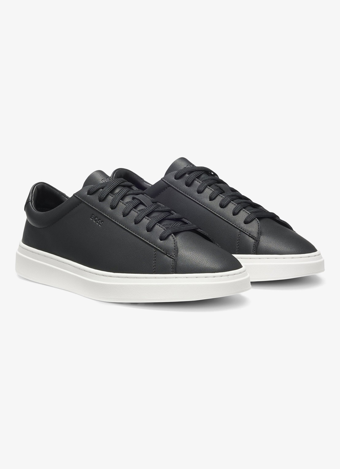 BOSS Sneaker van leer - voorkant 2 zwart