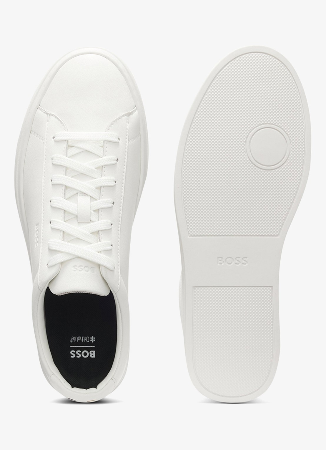 BOSS Sneaker van leer - detail 3 gebroken wit