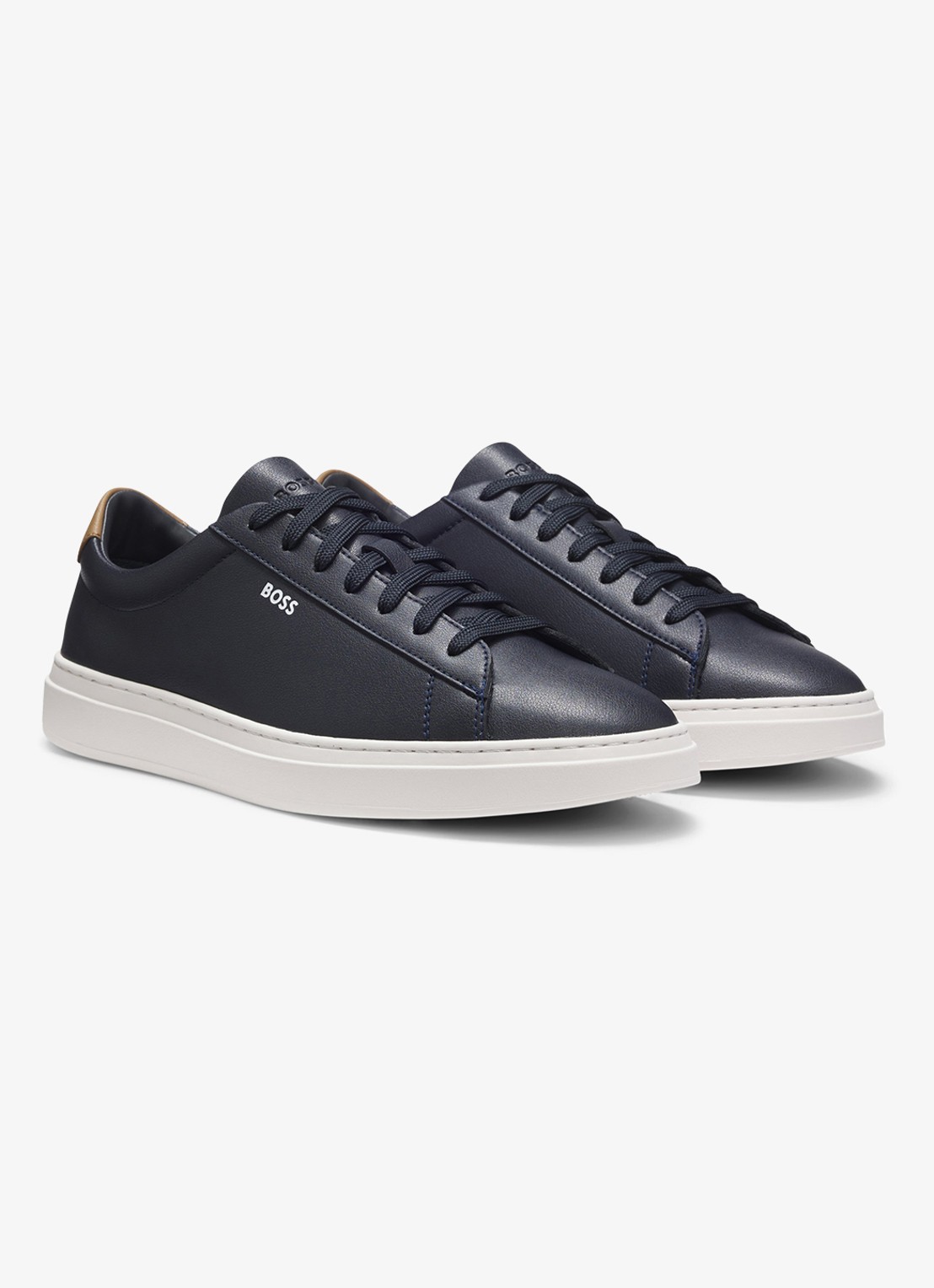 BOSS Sneaker van leer - detail 4 donkerblauw