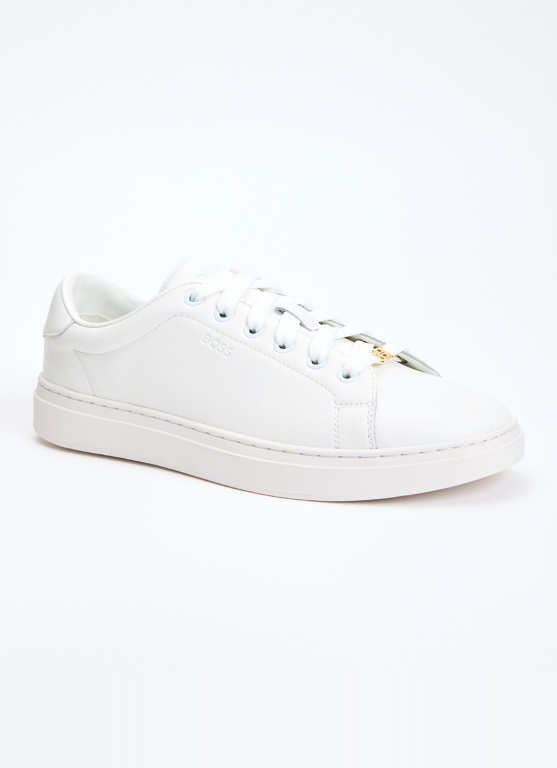 BOSS Sneaker van leer - voorkant wit