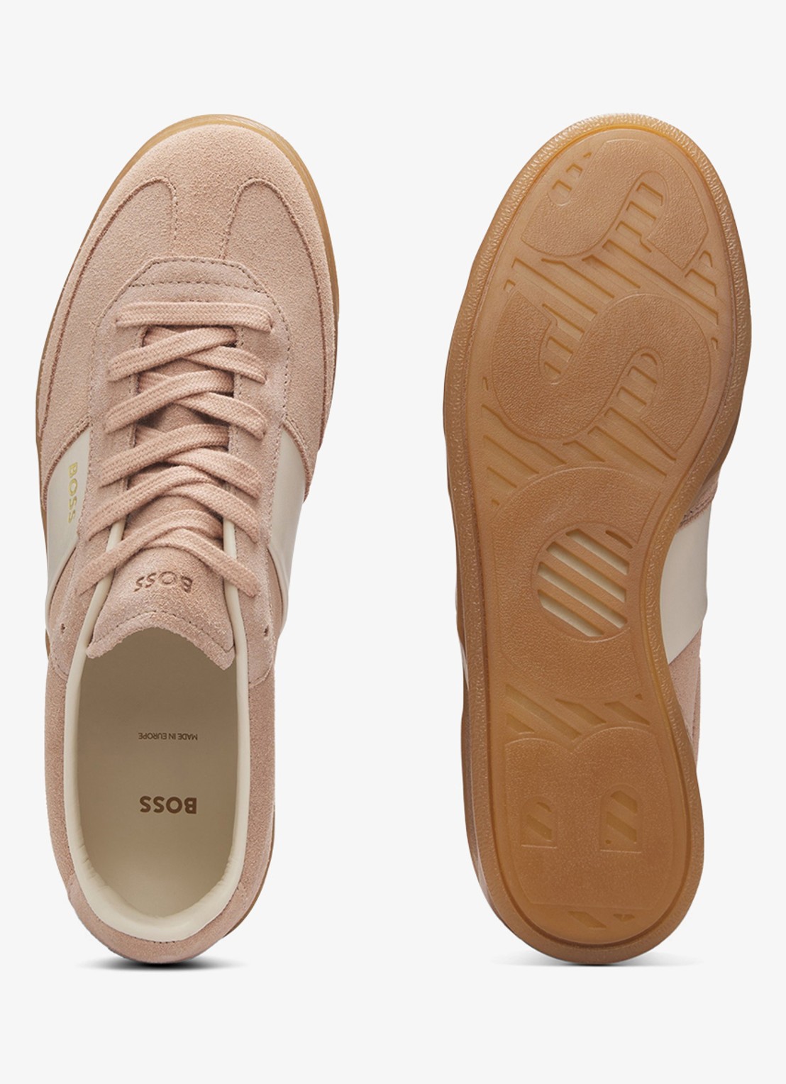 BOSS Sneaker van suède - detail 4 bordeauxrood