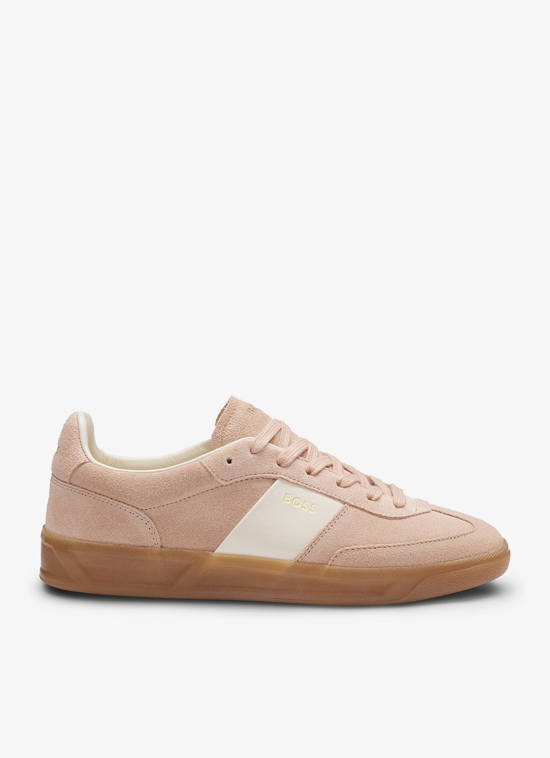 BOSS Sneaker van suède - voorkant bordeauxrood