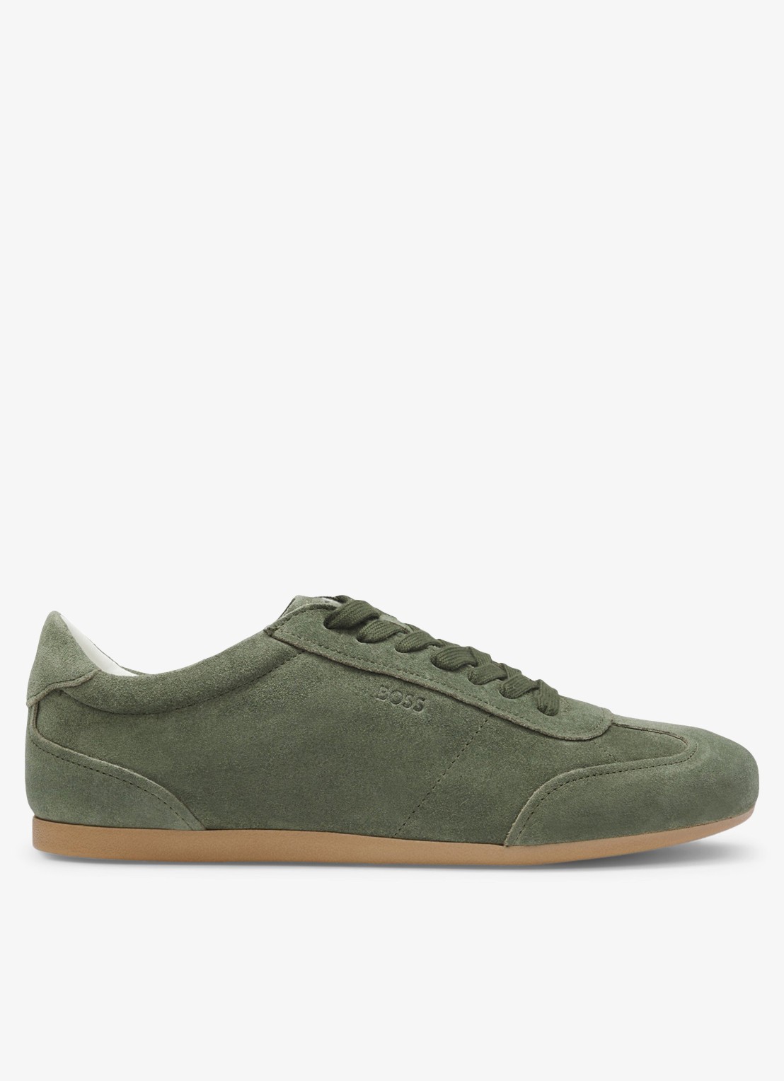 BOSS Sneaker van suède - voorkant 3 groen