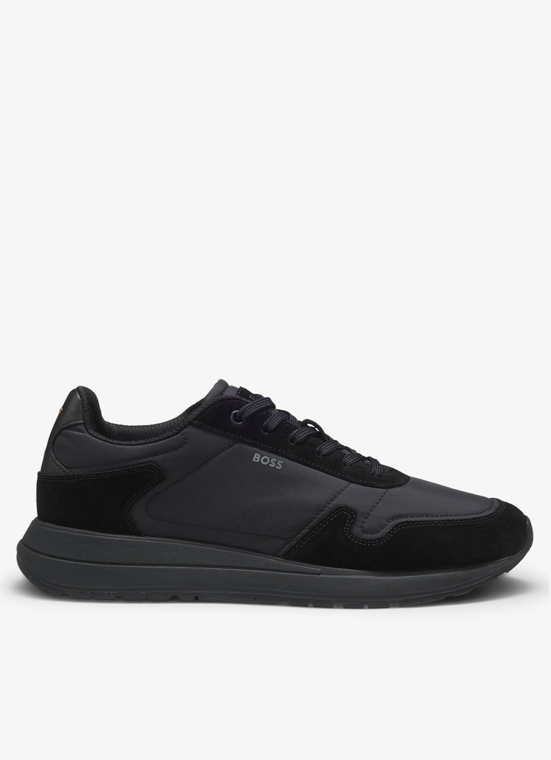 BOSS Sneakers met details van suède - voorkant 2 zwart