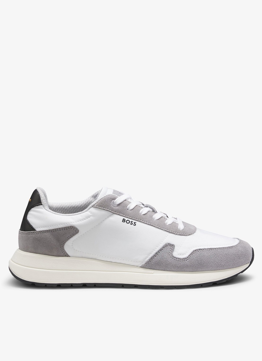 BOSS Sneakers met details van suède - voorkant 2 wit