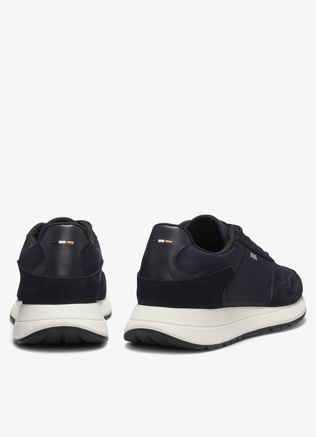 BOSS Sneakers met details van suède - achterkant 5 donkerblauw