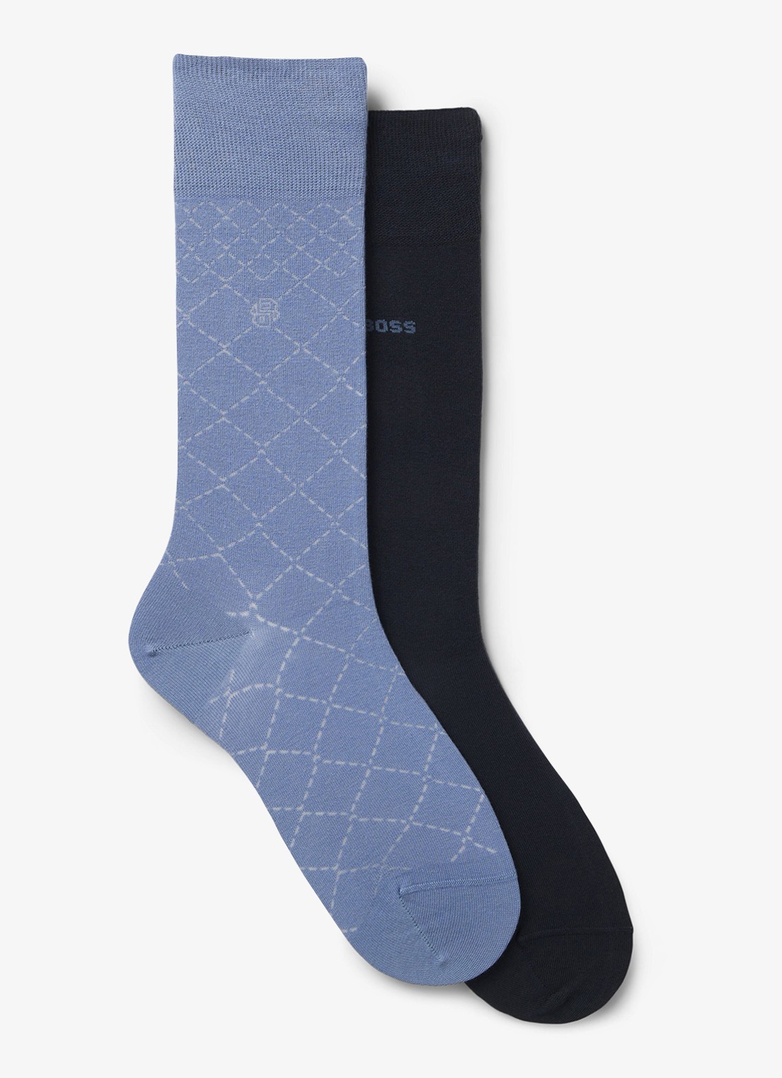 BOSS Sokken in katoenblend in 2-pack - voorkant donkerblauw