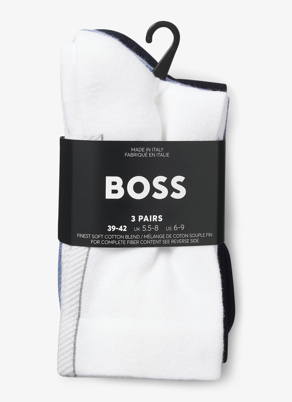 BOSS Sokken in katoenblend in 3-pack - achterkant donkerblauw