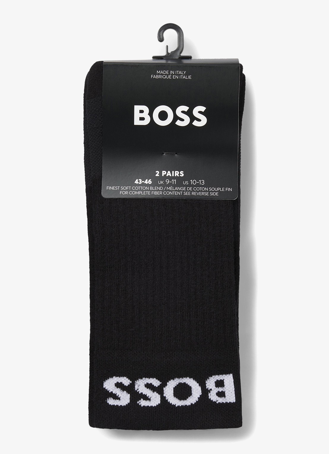 BOSS Sokken met logo in 2-pack - voorkant 2 zwart